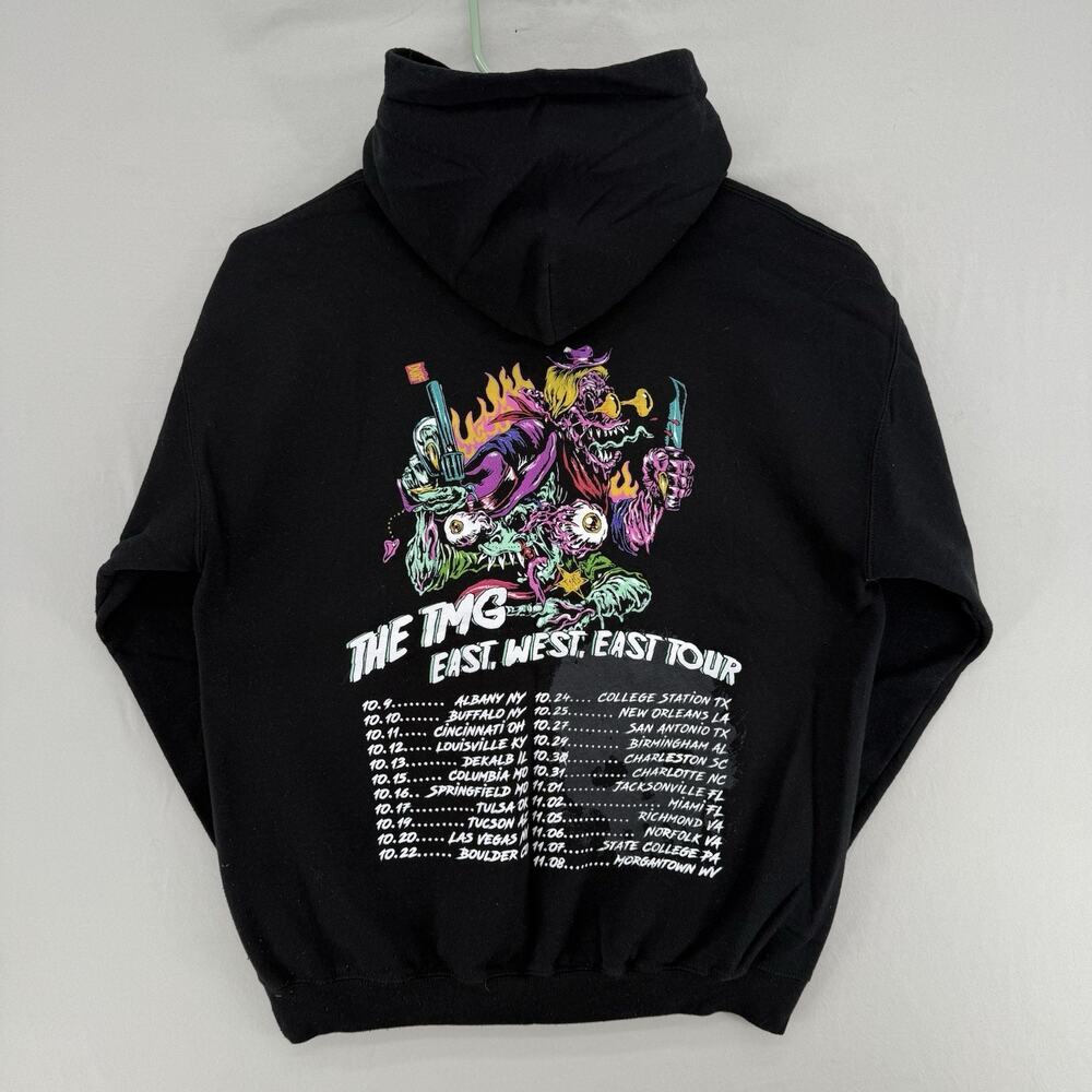 TMG Tour Hoodie Medium Black East West Tour Graphic Pullover Streetwear Cody Ko
